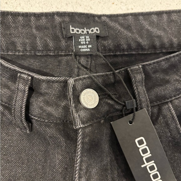Boohoo Black Flare Wide Leg Jeans, NWT, Size 10 - Picture 3 of 5